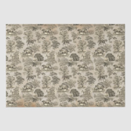 Elegant Beige Horse Toile Kraft Tissuepapier