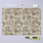 Elegant  Beige Horse Toile Kraft Tissuepapier (Craft)