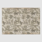 Elegant  Beige Horse Toile Kraft Tissuepapier (Voorkant)