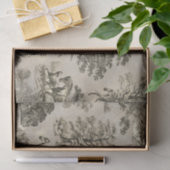 Elegant  Beige Horse Toile Kraft Tissuepapier (Geschenk)