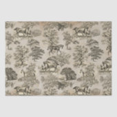 Elegant  Beige Horse Toile Kraft Tissuepapier (Voorkant)