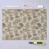 Elegant Beige Horse Toile Kraft Tissuepapier (Craft)