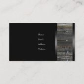 Elegant beige hout look zwart brons visitekaartje (Achterkant)