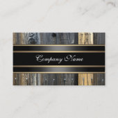 Elegant beige hout look zwart brons visitekaartje (Voorkant)