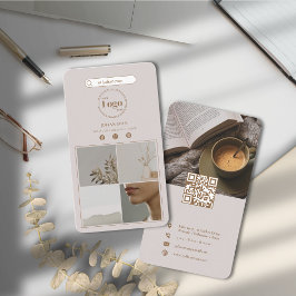 Elegant Beige Instagram Fotocollage Social Media Visitekaartje