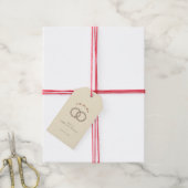 Elegant Beige Interlocking Rings Cadeaulabel (Met Touw)