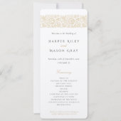 Elegant Beige Ivoor Wedding Ceremony Program Kaart (Voorkant)