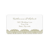 Elegant beige KANT Etiket (Voorkant)