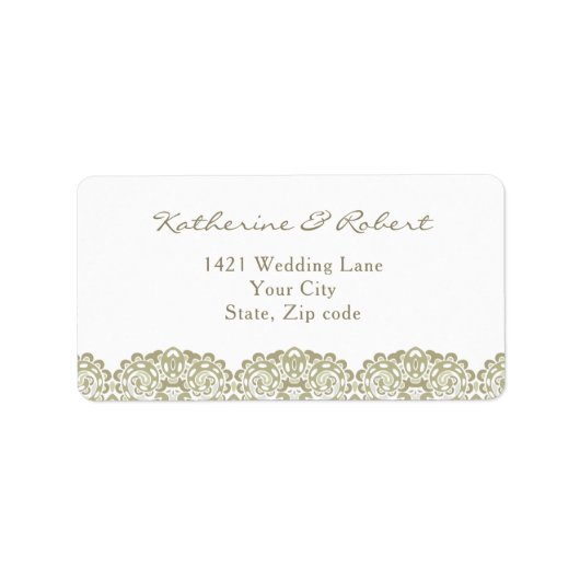 Elegant beige KANT Etiket (Voorkant)