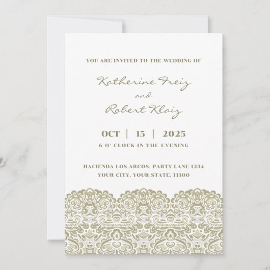 ELEGANT BEIGE KANT KAART (Voorkant)