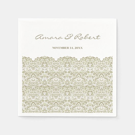 Elegant Beige kant Servet (Voorkant)