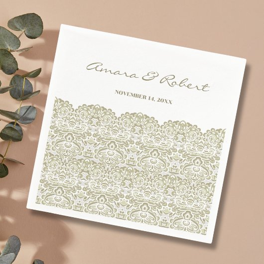 Elegant Beige kant Servet