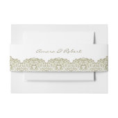 Elegant Beige kant Uitnodigingen Wikkel (Voorkant Voorbeeld)