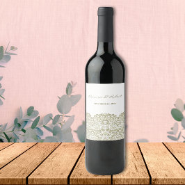 Elegant Beige kant Wijn Etiket