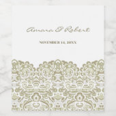 Elegant Beige kant Wijn Etiket (Enkel label)