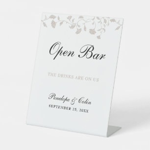 Elegant Beige Library Book Cover Open Bar Reclamebord Met Voetstuk