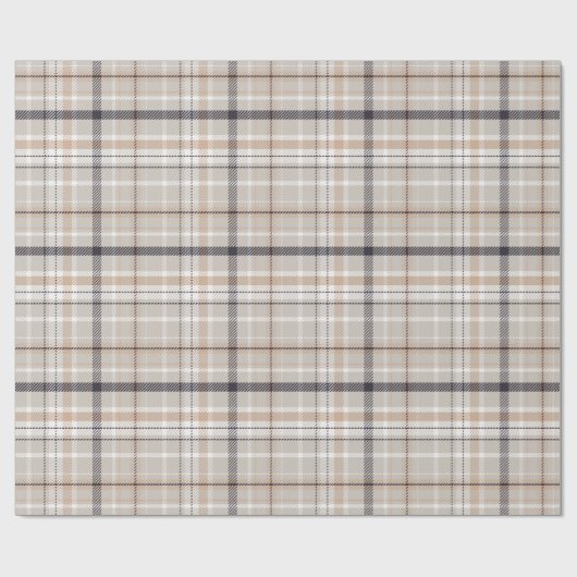 Elegant beige | Lichtgrijs | Zwart bekakt Cadeaupapier (Vlak)