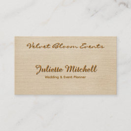 Elegant Beige Linen Event & Wedding Planner Card Visitekaartje