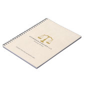 Elegant Beige Linen Gold Justice Scale Notitieboek (Linkerzijde)