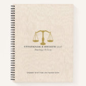 Elegant Beige Linen Gold Justice Scale Notitieboek (Voorkant)