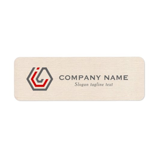 Elegant Beige Linen & standaard in logo Etiket (Voorkant)