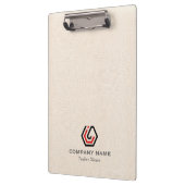 Elegant Beige Linen & standaard in logo Klembord (Links)