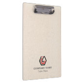 Elegant Beige Linen & standaard in logo Klembord (Rechts)