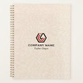 Elegant Beige Linen & standaard in logo Notitieboe Planner (Voorkant)