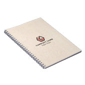 Elegant Beige Linen & standaard in logo Notitieboek (Rechterzijde)