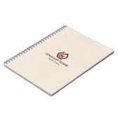Elegant Beige Linen & standaard in logo Notitieboek (Linkerzijde)