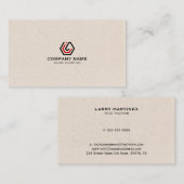 Elegant Beige Linen & standaard in logo Visitekaartje (Voorkant / Achterkant)