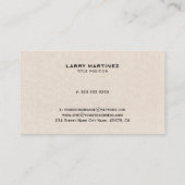 Elegant Beige Linen & standaard in logo Visitekaartje (Achterkant)