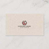 Elegant Beige Linen & standaard in logo Visitekaartje (Voorkant)