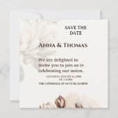 Elegant Beige Magnolia Save The Date Card (Voorkant)