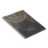 Elegant Beige Mandala Gepersonaliseerde naam donke Notitieboek (Rechterzijde)