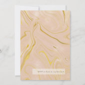 Elegant Beige Marble Gold Bridal Shower-uitnodigin Kaart (Achterkant)