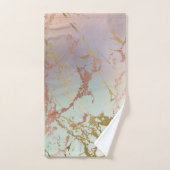 Elegant Beige Marmer | Mint Sage Green Roos Gold Bad Handdoek (Handdoek)