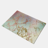 Elegant Beige Marmer | Mint Sage Green Roos Gold Deurmat (Schuin)