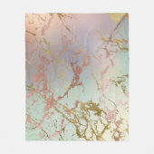 Elegant Beige Marmer | Mint Sage Green Roos Gold Fleece Deken (Voorkant)