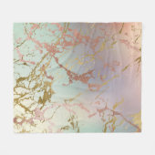 Elegant Beige Marmer | Mint Sage Green Roos Gold Fleece Deken (Voorkant (Horizontaal))