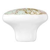 Elegant Beige Marmer | Mint Sage Green Roos Gold Keramische Knop (Zijkant)