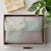 Elegant Beige Marmer | Mint Salie Groene Roze Goud Tissuepapier (Geschenk)