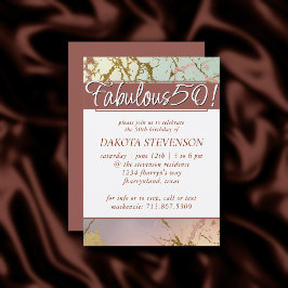 Elegant Beige Marmer | Sage Roos Gold Fabulous 50 Kaart