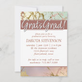 Elegant Beige Marmer | Sage Roos Goud Afstuderen Kaart (Voorkant)