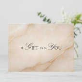 Elegant Beige Marmeren Cadeaucertificaat (Staand voorkant)