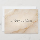 Elegant Beige Marmeren QR-code Cadeaubon (Voorkant)