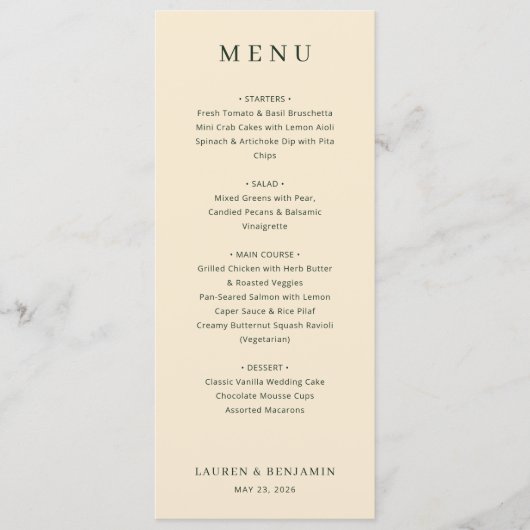Elegant Beige Menu Template (Voorkant)