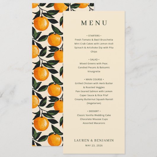 Elegant Beige Menu Template (Voorkant / Achterkant)