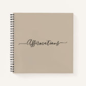 Elegant Beige met Black Typography Affirmations Notitieboek (Voorkant)