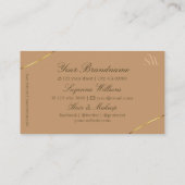 Elegant Beige met Gold Decor en Monogram Simple Visitekaartje (Achterkant)